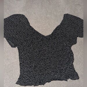 Black and White Polka Dot Women's Top